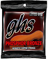 Струны для акустической гитары GHS S325 Phosphor Bronze Light Acoustic Guitar Strings 12 54 BM, код: 2656708