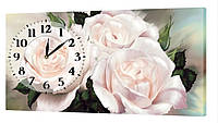 Настенные часы ProfART на холсте 30 x 53 см Белые Розы (K-259_S) DH, код: 1225314