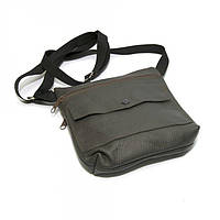 Кожаная сумка на плечо Gofin Темно серая (SMK-20000) PK, код: 1356655