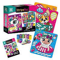 Набор для творчества Strips Art Счастливые мордочки укр Vladi Toys (VT4433-13) MY, код: 8347440