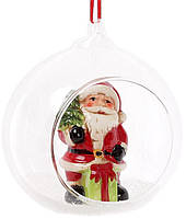 Набор 2 новогодние декоративные подвески Santa в шаре 10х8.9х10.5 см Bona DP42814 QT, код: 7426731