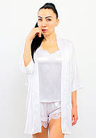 Комплект Синди тройка шелк халат+майка+шорты Ghazel 17111-07 Белый 42 KB, код: 7358489