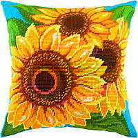Набір для вишивання декоративної подушки Чарівниця Соняшники 40×40 см V-58 PS, код: 7243013