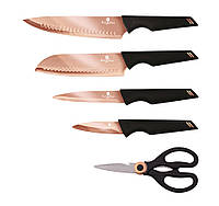 Набор ножей из 5 предметов Berlinger Haus Black Rose Collection (BH-2652) XN, код: 8033861