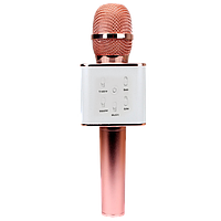 Беспроводной караоке микрофон колонка Bluetooth MagicMusic Q7 с чехлом Rose Gold ET, код: 7927541