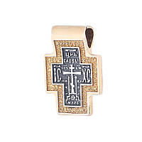 Серебряный крест с позолотой 132445 Оникс GR, код: 6731992