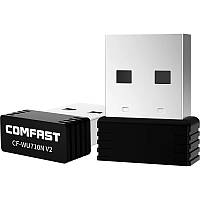 USB адаптер WI-FI Comfast cf-wu710n v2 мини на чипе Черный (692542471) ET, код: 1332413