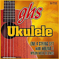 Струны для укулеле GHS H-T10 Black Nylon Tenor Wound C Tie End Ukulele Strings QT, код: 6556598