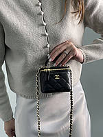 Chanel Classic Black Lambskin Pearl Crush Mini Vanity Case 11 х 10 х 7 см Отличное качество