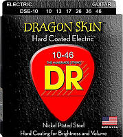 Струны для электрогитары 6 шт DR DSE-10 Dragon Skin K3 Coated Electric Guitar Strings 10 46 BM, код: 2660094