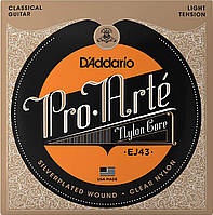 Струны для классической гитары D'Addario EJ43 Classical Guitar Strings Light Tension UL, код: 6555925