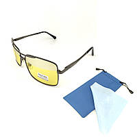 Солнцезащитные очки квадратной формы Matrix Sea с черной металической оправой и желтой линзой SC, код: 7416168
