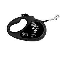 Поводок-рулетка для собак WAUDOG R-leash Джокер Черный S до 15 кг 5 м светоотражающая лента Ч FS, код: 7564512