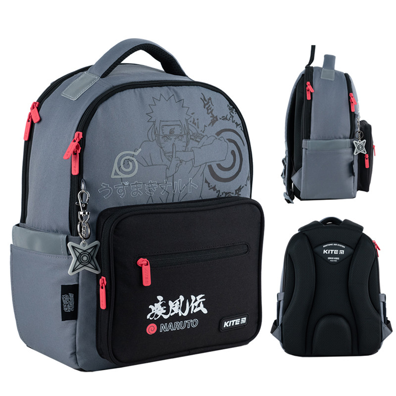 Рюкзак шкільний Kite Naruto NR24-770M 39х29х14.5 см сірий