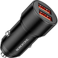 Автомобильное зарядное устройство BOROFONE Wisdom 2xUSB-A 2.4A 12 W Black (BZ19)