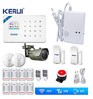 Сигнализация Kerui W18 Double Alarm + WI-FI IP камера уличная (SSSSDF89FFG) TP, код: 2371991