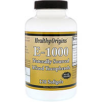 Витамин Е 1000IU Healthy Origins 120 желатиновых капсул EV, код: 7436509