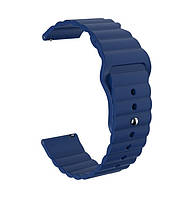 Ремешок BeWatch 20мм силиконовый для часов универсальный Wave Темно-синий (1010706) GG, код: 2657428