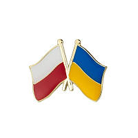 Брошь-значок BROCHE Флаг Польша-Украина разноцветная BRGV112717 UP, код: 7622846