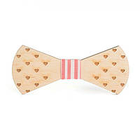 Деревянная галстук бабочка Gofin С гравировкой сердечек Gbd-375 DH, код: 7474590