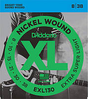 Струни для електрогітари D'Addario EXL130 Nickel Wound Extra Super Light Electric Strings 8 3 UL, код: 6555978