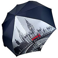 Женский зонт полуавтомат от Toprain на 9 спиц антиветер с декоративной вставкой темно-синий 0 LW, код: 8324195