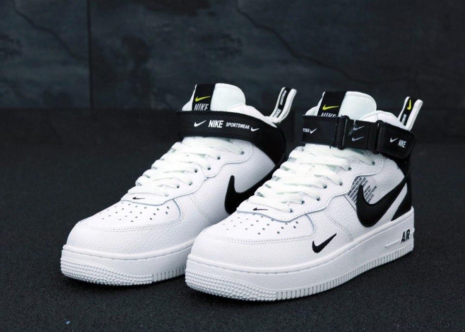 Кроссовки Nike Air Force White Black | Мужские кроссовки | Обувь демисезонная найк аир форс - фото 2 - id-p2161565015