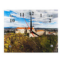 Часы Настенные Виды Украины Мукачево Замок Паланок Тихий ход 20х25х5 см (21346) NX, код: 5552715