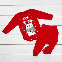 Детский новогодний комплект для малышей Malena happy new year 74 см красный (137505680) TT, код: 8328789
