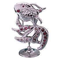 Мини статуэтка со стразами Fish Silver 9х9см AL219048 Crystocraft LW, код: 8260382