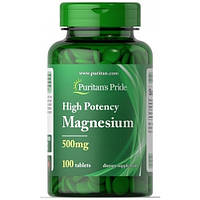 Микроэлемент Магний Puritan's Pride Magnesium 500 mg 100 Tabs PK, код: 7942474