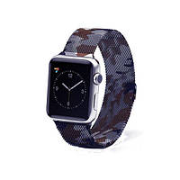 Ремешок для Apple Watch Milanise Loop Series 42/44 mm Military (Black-Blue) (Черный / Синий)