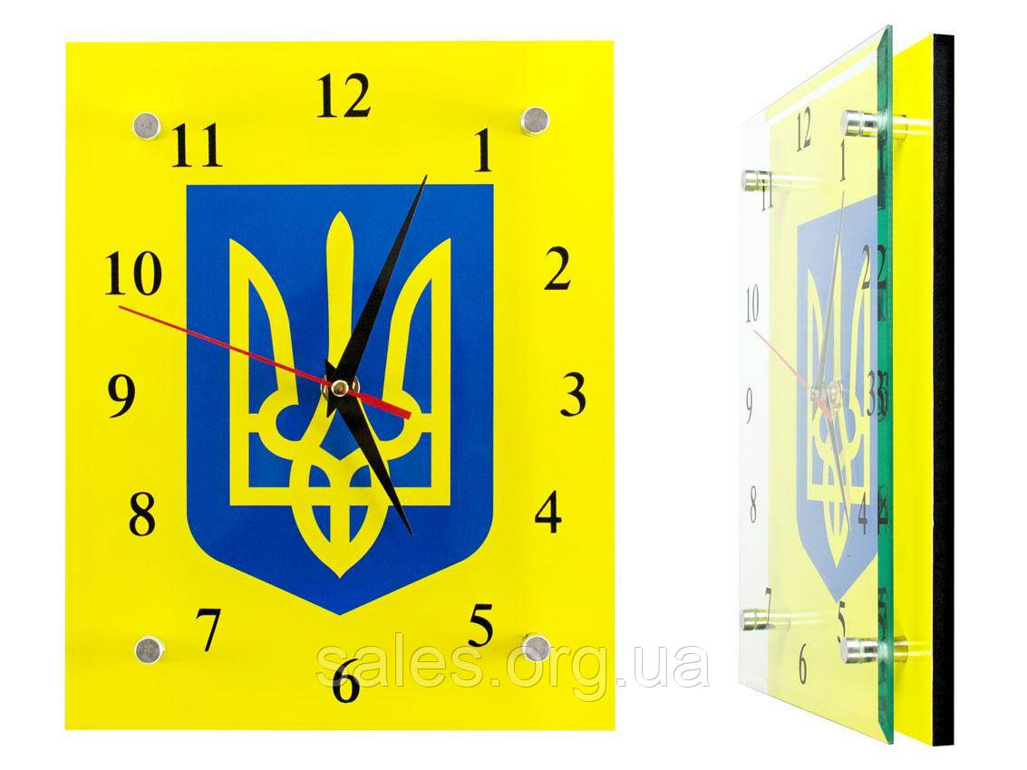 Годинник настінний Montre Герб України 20x25 см Скло Тихий хід (18090) SC, код: 1402804