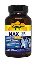 Мультивитамины и минералы для мужчин Country Life Max for Men 60 таблеток US, код: 1726159