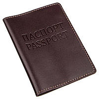 Шкіряна обкладинка на паспорт із написом SHVIGEL 13976 Коричнева NX, код: 2305022