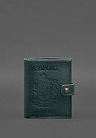 Кожаная обложка-портмоне на паспорт с гербом Украины 25.0 Зеленая BlankNote UP, код: 8321841