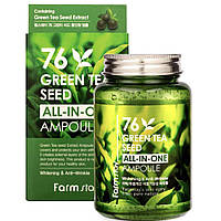 Ампульная сыворотка Farm stay 76 Green Tea Seed All-In-One с семенами зелёного чая 250мл GR, код: 6729957