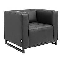 Кресло Richman Space на металлокаркасе 76 x 90 x 76H см Натуральная Кожа Lux Комбо Черный z113-2024