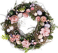 Декоративный венок Pink Flowers диаметр BonaDi 31 см DP85096 QT, код: 8259648