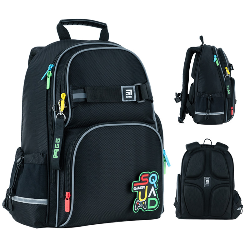 Рюкзак шкільний Kite SQUAD K24-702M-3 38x28x15 см чорний