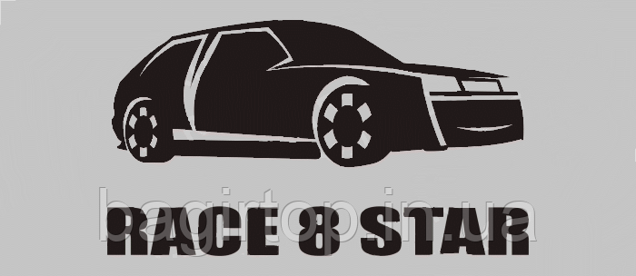 Вінілова наклейка на авто — Race 8 star (від 10х15 см)