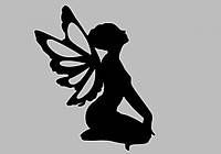 Виниловая наклейка на авто - Девушка-ангел (от 15х12 см)