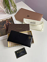 Gucci Marmont G Black Leather Bifold Long Wallet Purse 20 х 10 х 3 см Отличное качество