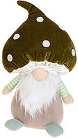 Декоративная игрушка Гномик-гриб 33 см зеленая шапка BonaDi DP219329 ET, код: 8260409