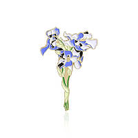 Брошь-значок BROCHE Цветы Ирисы голубая BRGV111516 BM, код: 7442109