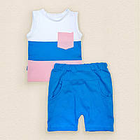 Комплект Dexters летний детский stripes 92 см белый розовый голубой (131674168892) UL, код: 8330017