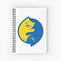 Скетчбук Sketchbook блокнот для рисования с принтом Украинские коты Инь и Ян синий и желтый 1 GT, код: 8301750