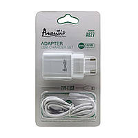 Сетевое зарядное устройство Avantis A827 (1USB 2,4A) + USB кабель Type-C-белый GG, код: 8372424