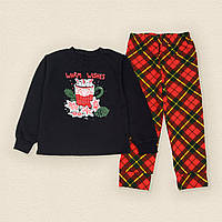 Спальный детский комплект Dexters со штанами в клетку warm wishes 128 см черный красный (1315 BX, код: 8329857