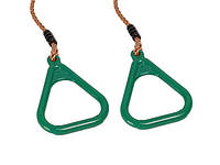 Кольца Акробатические Triangle на веревках для детских площадок зеленый Just Fun BT187521 ML, код: 8297099